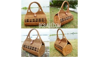 ethnic handmade handbag rattan grass ata unique design made bali
